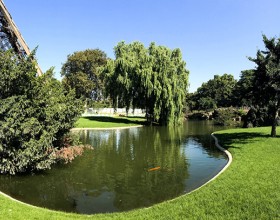 The gardens of the Eiffel Tower on the northeast side