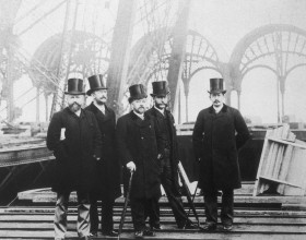 Gustave Eiffel and his collaborators during the building of the Eiffel Tower