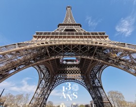 Eiffel Tower with logo 130 years