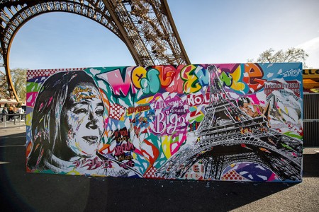 Photo of Jo Di Bona’s work of art featuring Anouk Garnier’s climb