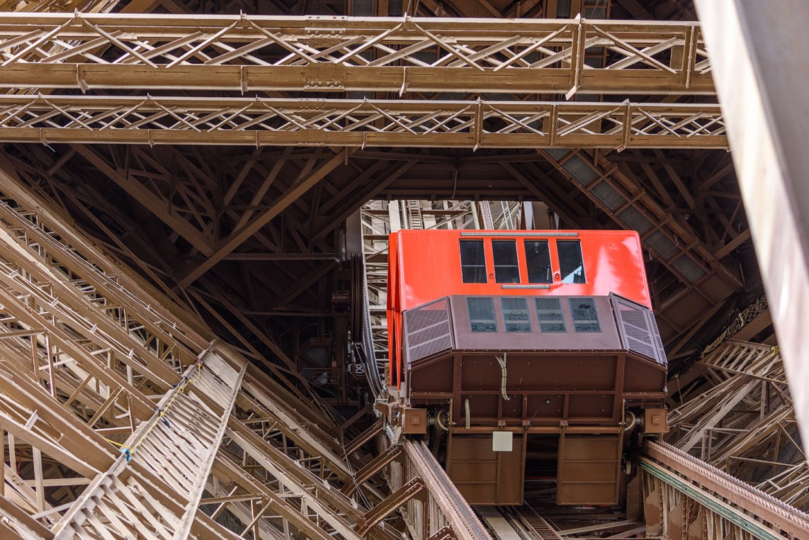 View of the elevator up the north pillar